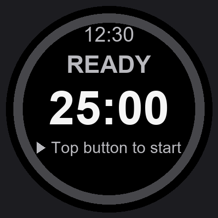 Ready screen — 25:00